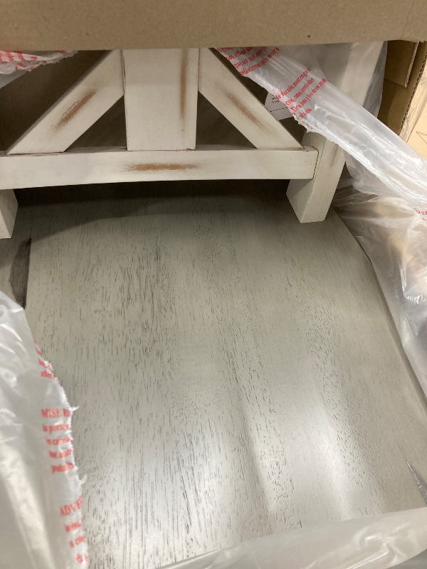 Photo 1 of Solid Wood High Back Swivel Counter Height Bar Stools Set of 2, Kitchen Stools Counter Height, Foot Rest, X Back, Tall Wooden Armless Dining Chairs For Kitchen Island, Farmhouse, Rustic, White