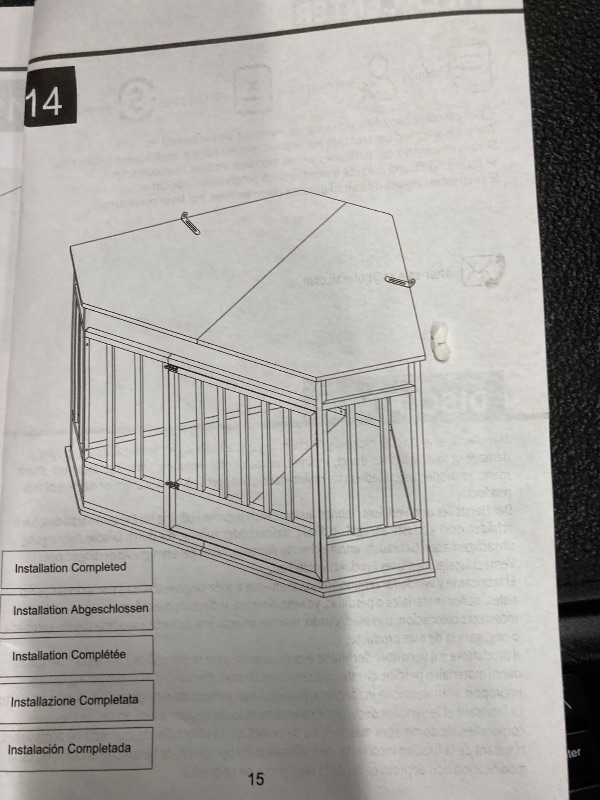 Photo 1 of DWVO Corner Dog Crate Furniture, 52 Inch Heavy Duty Dog Kennel Indoor Furniture End Table Dog Crate for Large Dogs, Modern Decorative Dog Crate Wooden Dog Crate Furniture for Large Dogs, Rustic Brown