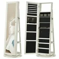 Photo 1 of ** Check Notes ** Mirror Jewelry Cabinet, 360° Rotating Jewelry Armoire, Mirror Storage Box Jewelry Organizer, White