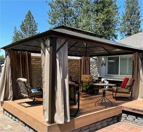 Photo 1 of ***THESE ARE ONLY A FEW PARTS FORM THE SET****10'x13' Hardtop Gazebo, Outdoor Polycarbonate Double Roof Canopy, Aluminum Frame Permanent Pavilion with Curtains and Netting, Sunshade for Garden, Lawns, Patio