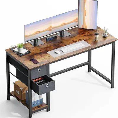 Photo 1 of 48* Home Office Computer Desk Drawer Writing Work Table Rustic Brown