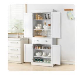 Photo 1 of **see notes**
Ktaxon 72" Kitchen Pantry Cabinet with Doors and Shelves, Sideboard Storage, White
