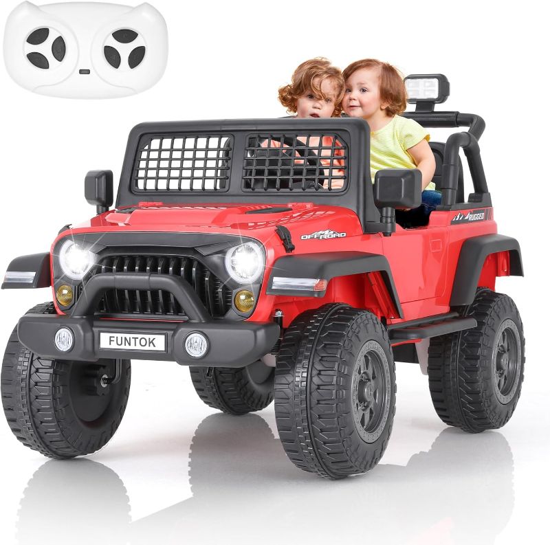 Photo 1 of ****MISSING REMOTE AND INSTRUCTIONS****FUNTOK 12V 7AH Kids Ride on Truck, Electric Ride on Car Toy Battery Powered Truck Vehicle w/ Remote Control, Bluetooth, Spring Suspension, MP3 Player & LED Lights, 3 Speeds
