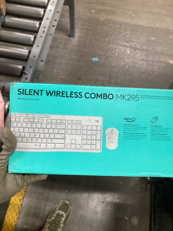Photo 1 of Logitech MK295 Wireless Mouse & Keyboard Combo with SilentTouch Technology, Full Numpad, Advanced Optical Tracking, Lag-Free Wireless, 90% Less Noise - Off White