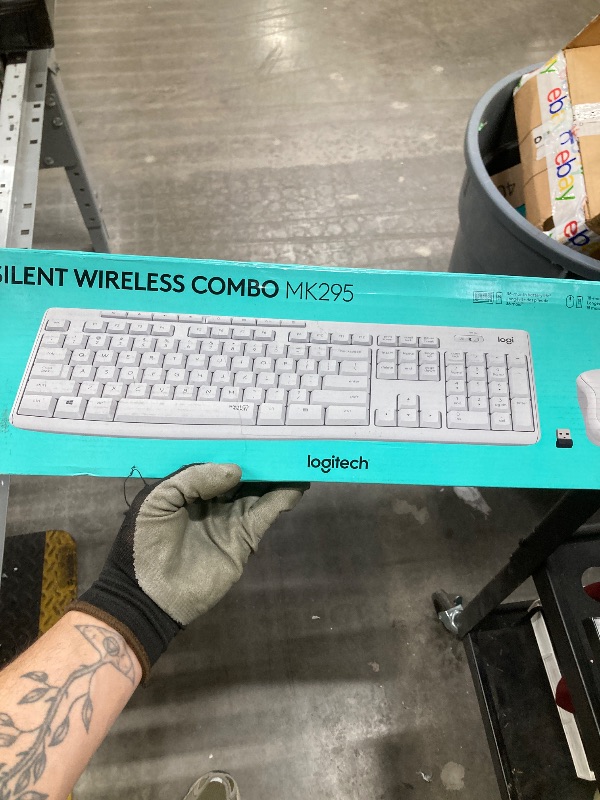 Photo 1 of Logitech MK295 Wireless Mouse & Keyboard Combo with SilentTouch Technology, Full Numpad, Advanced Optical Tracking, Lag-Free Wireless, 90% Less Noise - Off White