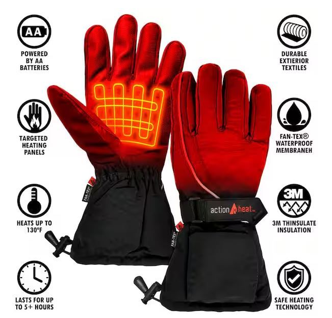 Photo 1 of ACTIONHEAT
Men's Black AA Battery Heated Gloves