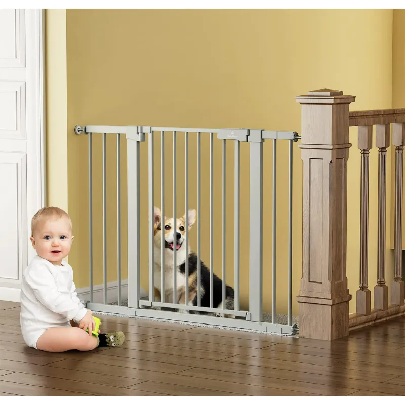 Photo 1 of 27-43" Extra Wide Safety Baby Gate for Stairs Doorways, Pet gates for doorways,Gray
