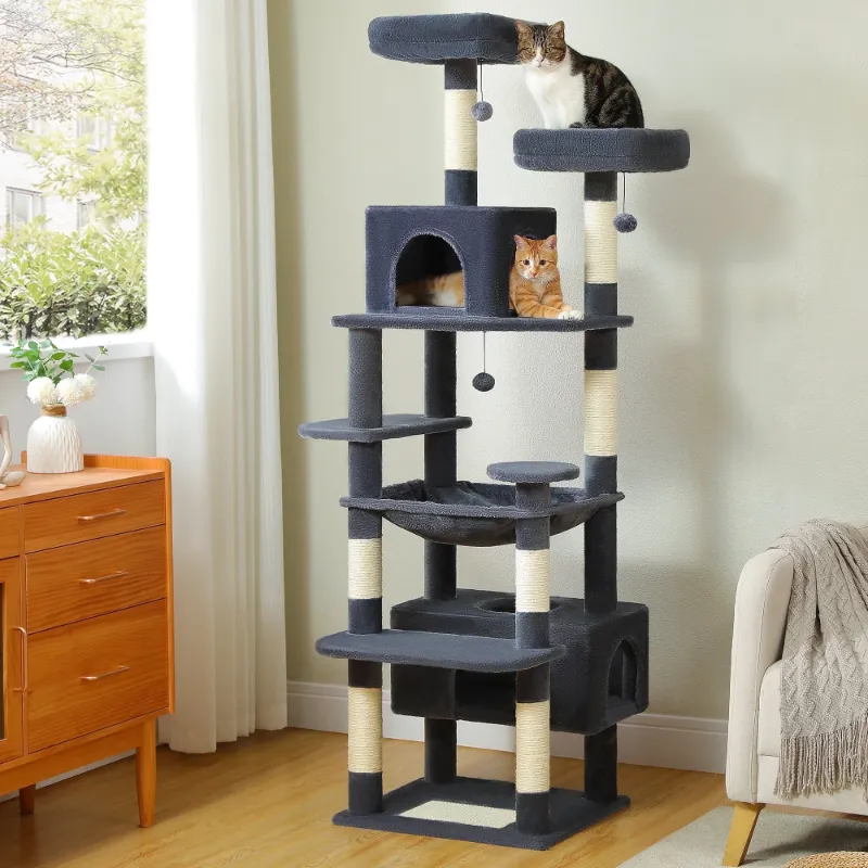 Photo 1 of ***BOX ONE OF 2 ***  PAWZ Road 73 inches Large Cat Tree Tower Multi-Level Cat Condo with Scratching Posts for indoor Cats,Dark Gray
