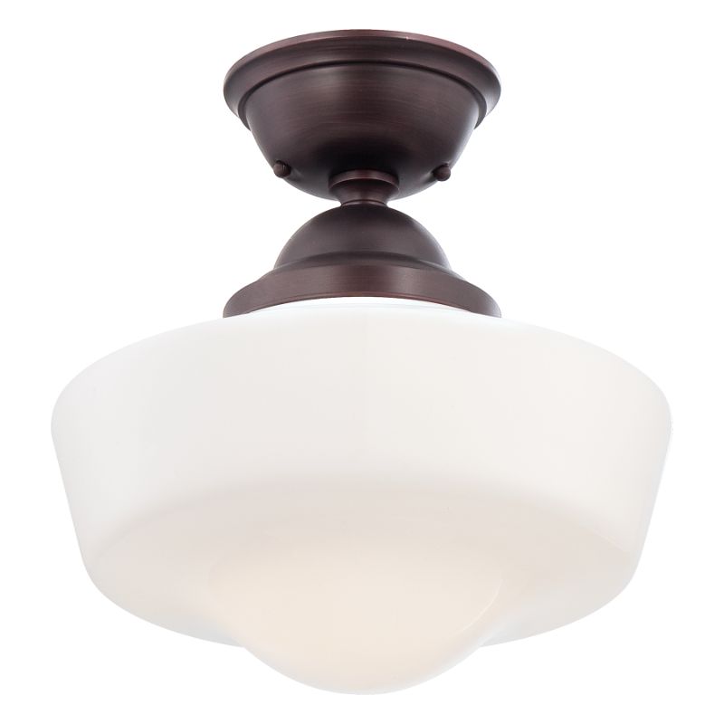 Photo 1 of 2257-576 Minka-Lavery®
1 Light Semi Flush in Brushed Bronze Finish with Opal Glass