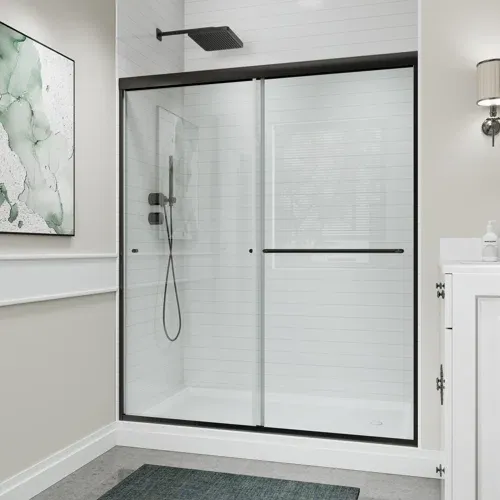 Photo 1 of 15JSSD4870DW06BL1 44-48" Wide x 70" High Double Sliding Semi-Frameless Shower Door with Clear Glass