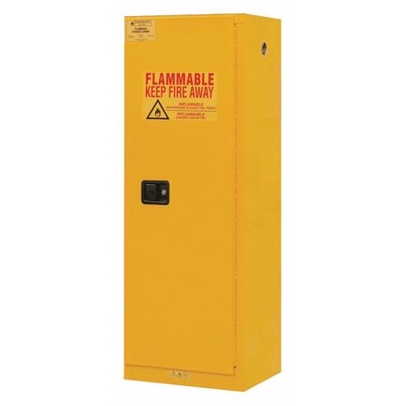 Photo 1 of 1022M-50 65 in. Flammable Safety Cabinets, Yellow - 22 Gal