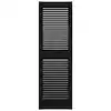 Photo 1 of 14.5 in. x 39 in. Louvered Vinyl Exterior Shutters Pair in Black