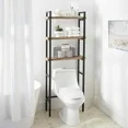 Photo 1 of Better Homes & Gardens Jace 3-Shelf Over the Toilet Space Saver, Black and Natural Oak Finish