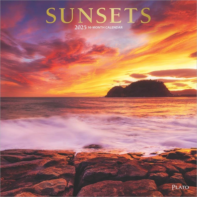 Photo 1 of 
Sunsets | 2025 12 x 24 Inch Monthly Square Wall Calendar | Foil Stamped Cover | Plato | Nature Photography Science