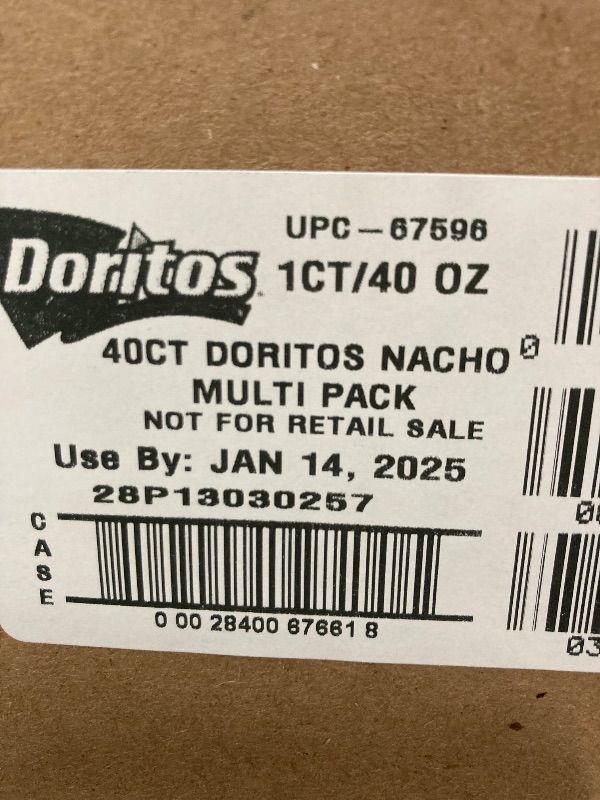 Photo 1 of Doritos Flavored Tortilla Chips, Nacho Cheese, 1 Ounce (Pack of 40)