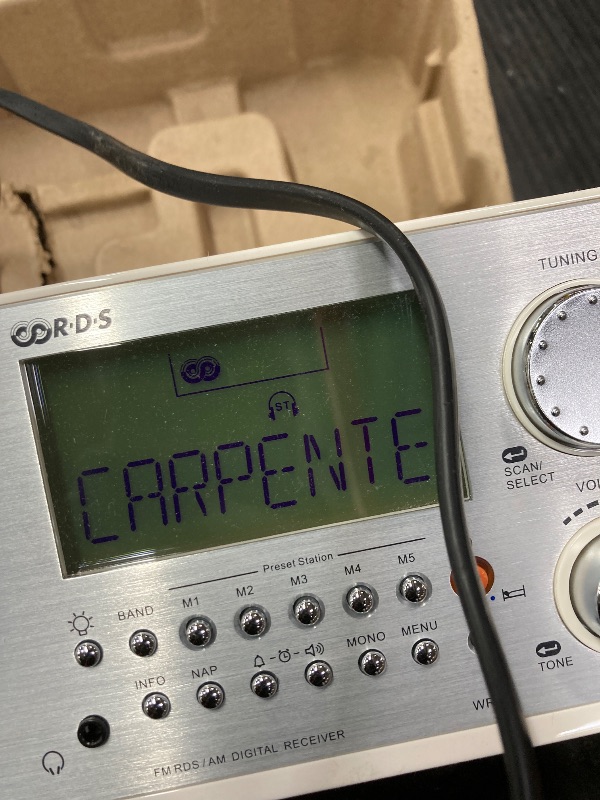 Photo 1 of ***MISSING POWER CORD****SANGEAN WR-2WH AM/FM-RBDS Wooden Cabinet Digital Tuning Radio (White)