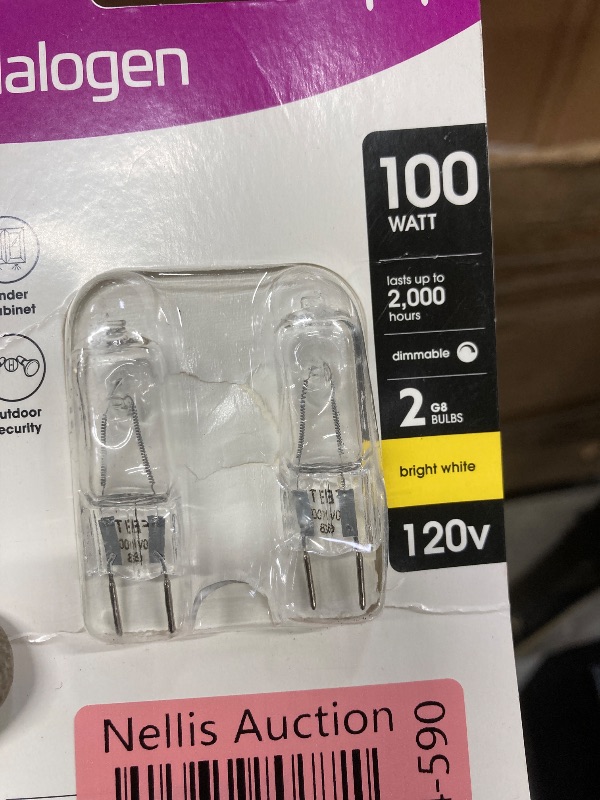 Photo 2 of 100-Watt Bright White (2700K) T4 G8 Bi-Pin Base Dimmable Halogen Light Bulb (2-Pack)