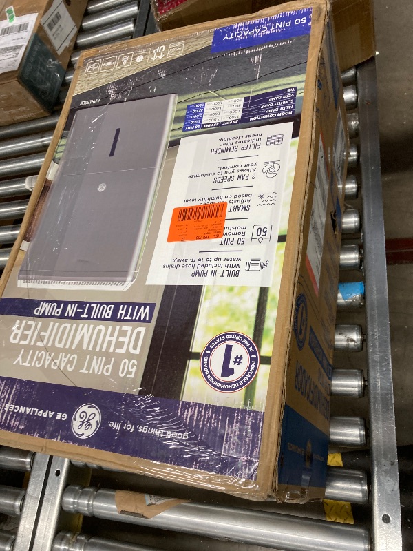 Photo 1 of 50-Pint Dehumidifier with Built-in Pump for Basement, Garage or Wet Rooms up to 4500 sq. ft. in Grey, ENERGY STAR