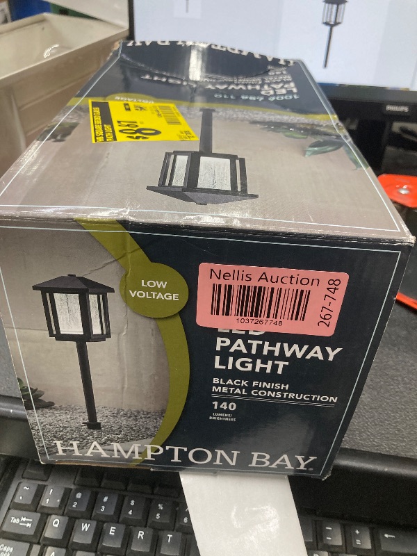 Photo 1 of Cairo Low Voltage Square Transitional Black Integrated LED Outdoor Landscape Path Light with Bubble Glass (1-Pack)