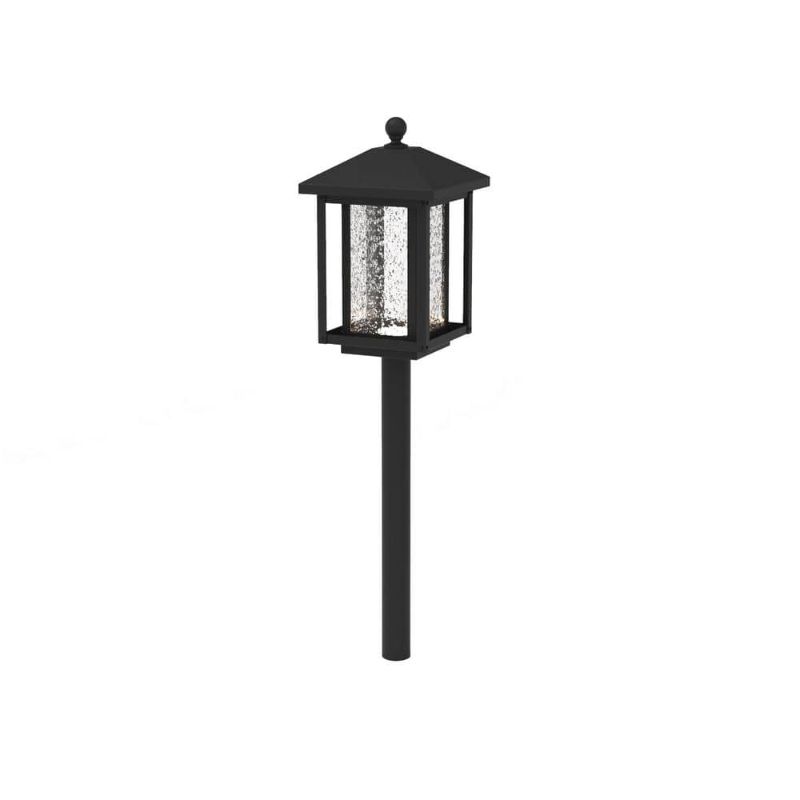 Photo 1 of Cairo Low Voltage Square Transitional Black Integrated LED Outdoor Landscape Path Light with Bubble Glass (1-Pack)