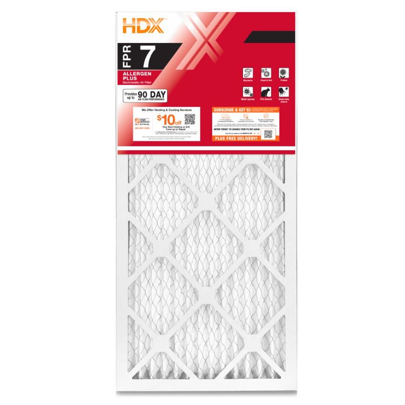 Photo 1 of 10 in. X 20 in. X 1 in. Allergen Plus Pleated Air Filter FPR 7, MERV 11