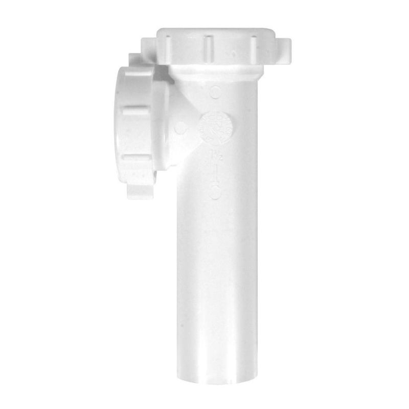 Photo 1 of 1-1/2 in. White Plastic Sink Drain Outlet Waste Slip-Joint Tee