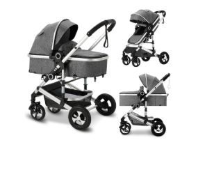 Photo 1 of AILEEKISS 3-in-1 Convertible Baby Stroller, Folding Newborn Stroller with Big Seat, 21LB, Dark Grey
