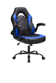 Photo 1 of  Gaming Chair, Computer Chair Ergonomic Office Chair PU Leather Desk Chair Executive Adjustable Swivel Task Chair with Flip-up Armrest
