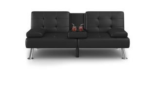 Photo 1 of *see notes* 
Homall Futon Sofa Bed Faux Leather Couch Modern Convertible Folding Recliner with 2 Cup Holders
