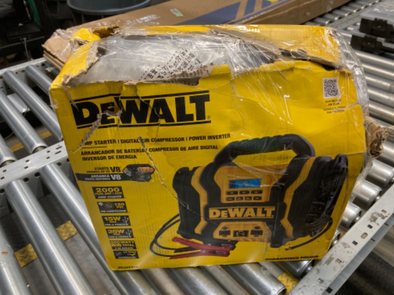 Photo 1 of DEWALT Portable Power 2000 Peak Amp Jump Starter w/Digital Compressor DXAEPS14