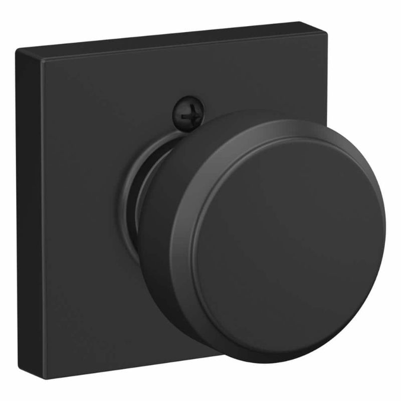 Photo 1 of Bowery Matte Black Dummy Door Knob with Collins Trim