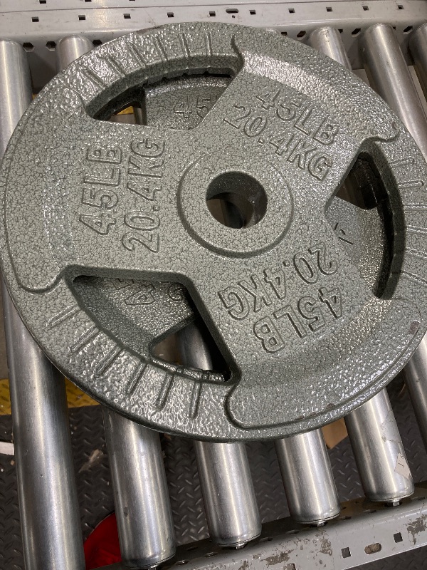 Photo 2 of 2-Inch Olympic Cast Iron Weight Plate for Strength Training & Weightlifting, Multiple Sizes 45 LB 