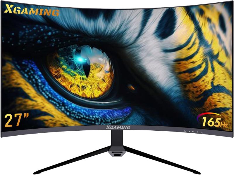 Photo 1 of 27 Inch Curved Monitor 2K 165Hz 1500R, QHD 2560 x 1440p Gaming Computer Display, 16:9 HDMI, 1ms, FreeSync, 99% sRGB, Eye Care HDR PC Screen Built-in Speakers, VESA, Tilt Adjustable 3056XU
***broken screen***