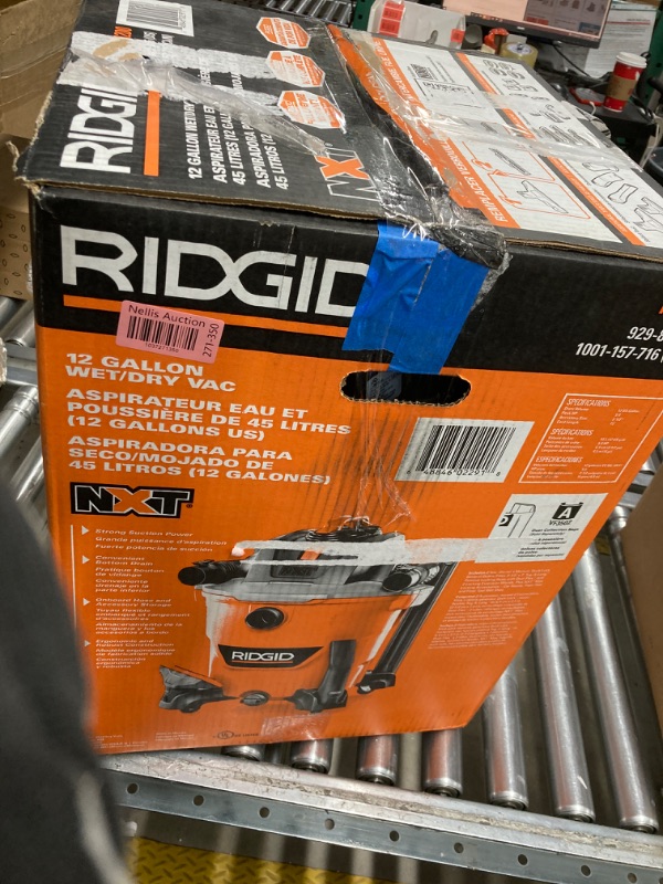 Photo 2 of 12 Gallon 5.0 Peak HP NXT Shop Vac Wet Dry Vacuum with General Debris Filter, Locking Hose and Accessory Attachments
