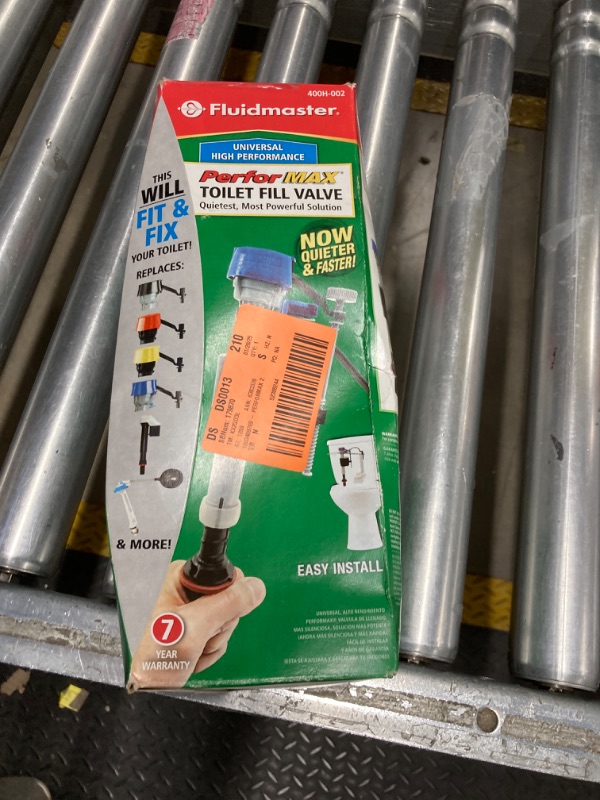 Photo 1 of Fluidmaster 400H-002 Performax Universal Toilet Fill Valve High Performance Tank and Bowl Water Control, 1-Pack, Multicolor