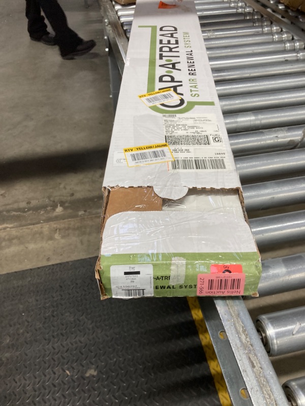 Photo 1 of Cap A Tread White 47 in. Length x 1/2 in. Deep x 7-3/8 in. Height Stair Riser Laminate Trim to be Used with Cap A Tread 017071553