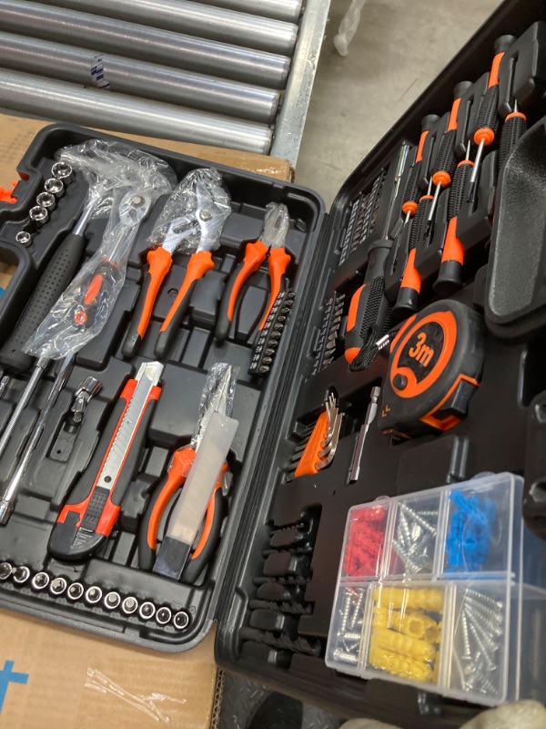 Photo 3 of 171 Piece Household Tool Kit/Mechanics Tool Set, Socket Wrench Auto Repair Tool Combination Package 1/4" Ratchet Wrench, Mixed Hand Mechanics Tools Kit Socket Set with Plastic Toolbox Storage Case