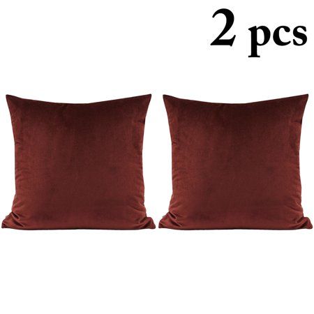 Photo 1 of 2Pcs Decorative Solid Color Throw Pillow Simple Square Covers Cushion Case Indoor Living Room Outdoor Garden Shell Pillow Case for Car Sofa Bed Couch