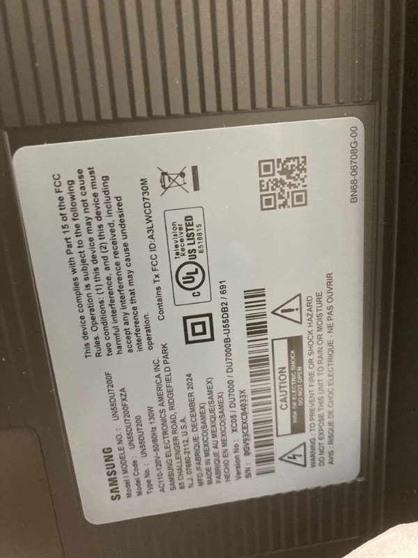 Photo 1 of SAMSUNG 55-Inch Class Crystal UHD 4K DU7200 Series HDR Smart TV w/Object Tracking Sound Lite, PurColor, Motion Xcelerator, Mega Contrast, Q-Symphony (UN55DU7200, 2024 Model)