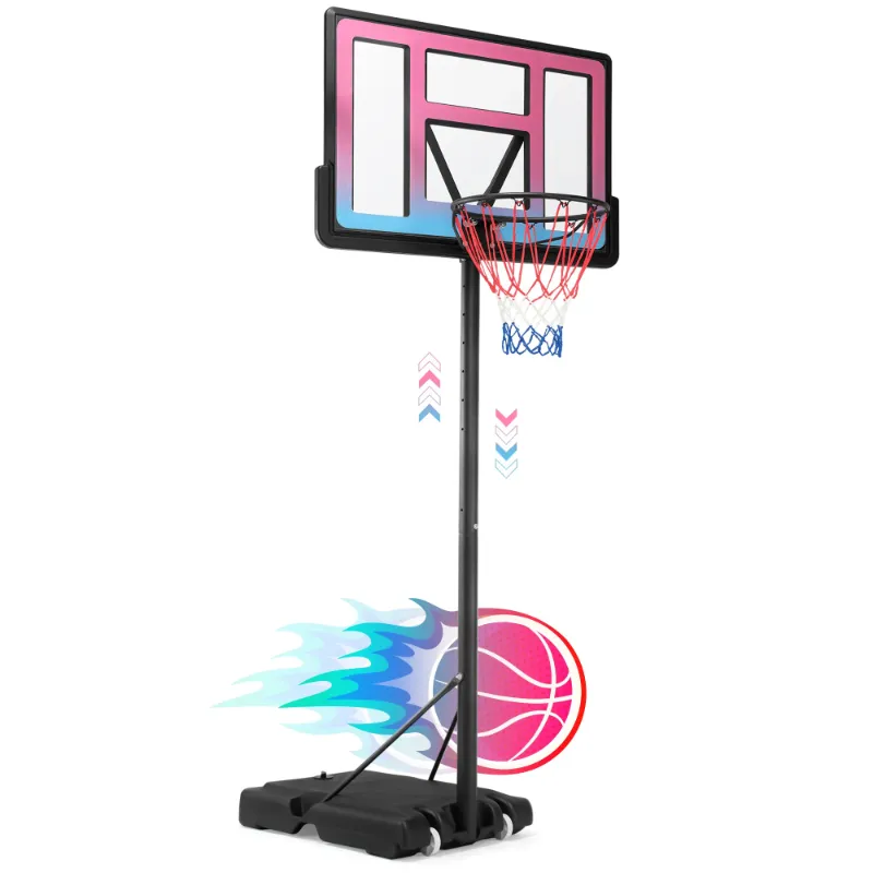 Photo 1 of 44 inch Outdoor Basketball Hoop Stand for Adults, SEGMART 4.9FT-10FT Height Adjustable Portable