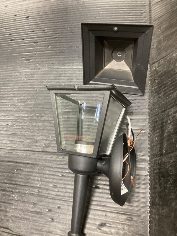 Photo 4 of 1-Light Black Outdoor Sconce Lantern with Clear Glass