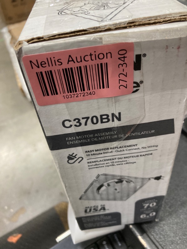 Photo 1 of Broan-NuTone C370BN Broan-Nutone 70 CFM Replacement Motor/Wheel (NuTone 696N A Housing)