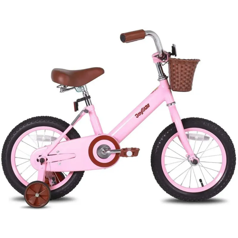 Photo 1 of JOYSTAR Vintage Kids Bike with Basket & Training Wheels,12 14 16 20 24 Inch Kids Bike for 2-14 Years Old Girls & Boys, Pink
