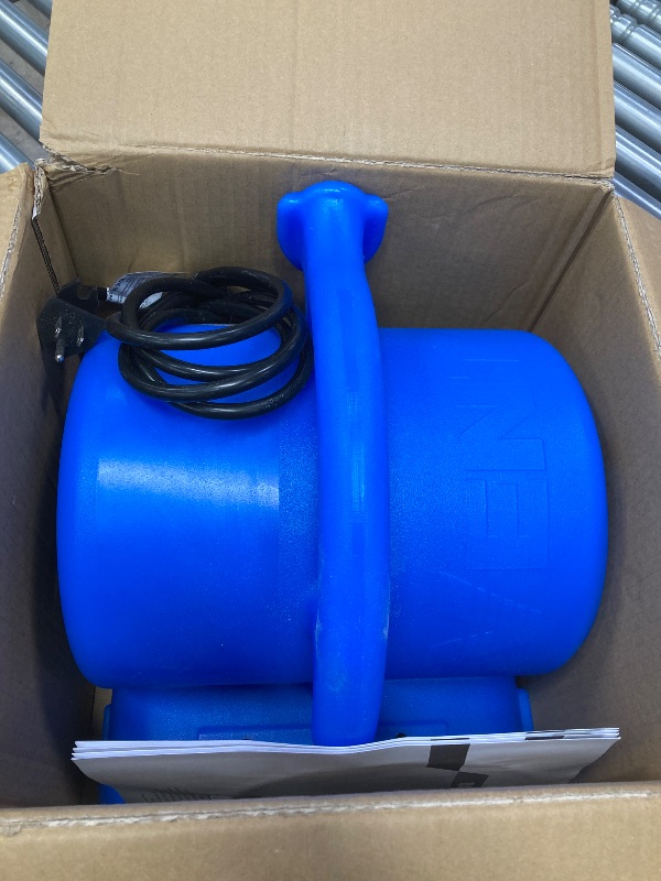 Photo 2 of 1/4 HP Air Mover Blower Fan for Water Damage Restoration Carpet Dryer Floor Home and Plumbing Use in Blue