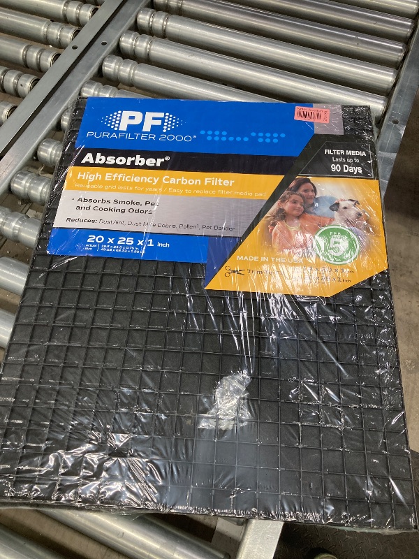 Photo 1 of Cut To Fit Air Filter - Carbon Pad Pre Filter for Air Purifiers Furnace Filters, Trash Cans and Air Conditioner Filters, 1/6" thick, 16" x 48" Sheets - 1 Pack