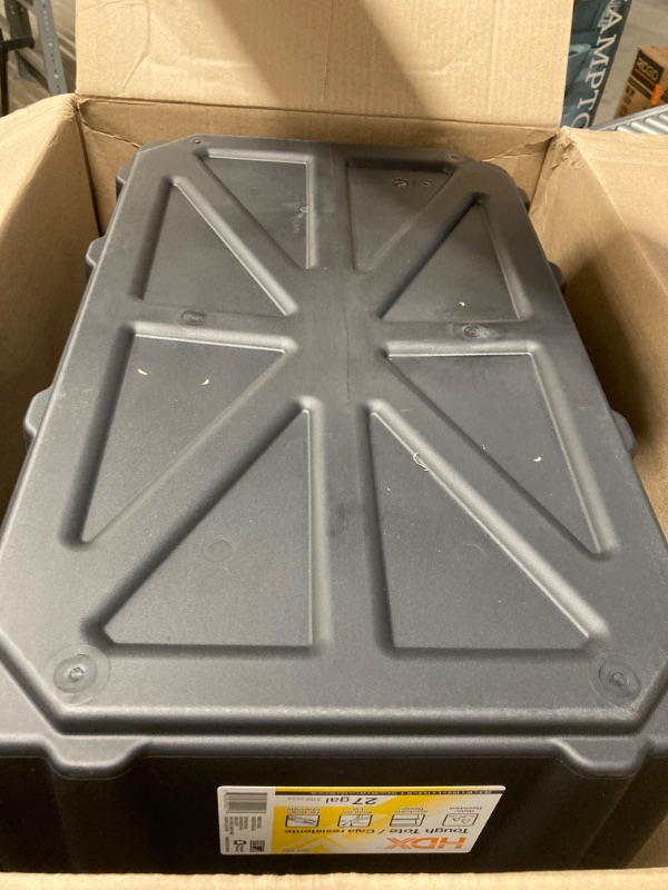 Photo 1 of HDX 27 Gal. Tough Storage Tote in Black and Yellow 999-27G-HDX