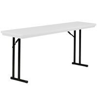 Photo 1 of BTEXPERT 6-Foot - 72" Long White Granite Plastic Folding Seminar Training Table Portable 18" Wide Narrow, 29" High, Events Indoor Outdoor Lightweight Set of 2