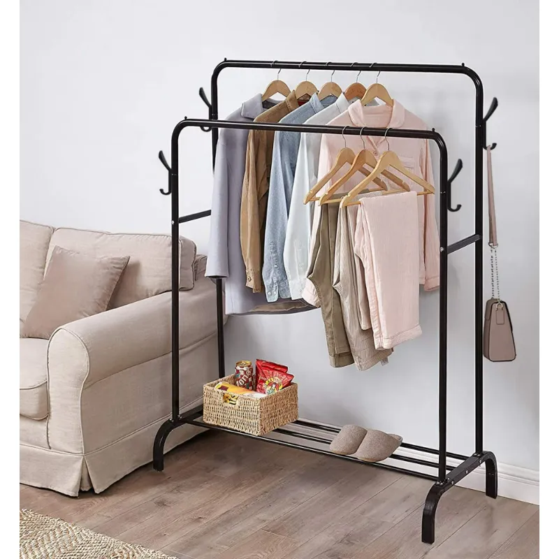 Photo 1 of ***PARTS ONLY***
Clothing Racks for Hanging Clothes,Clothes Rack Heavy Duty with Bottom Shelf and 4 Hooks
