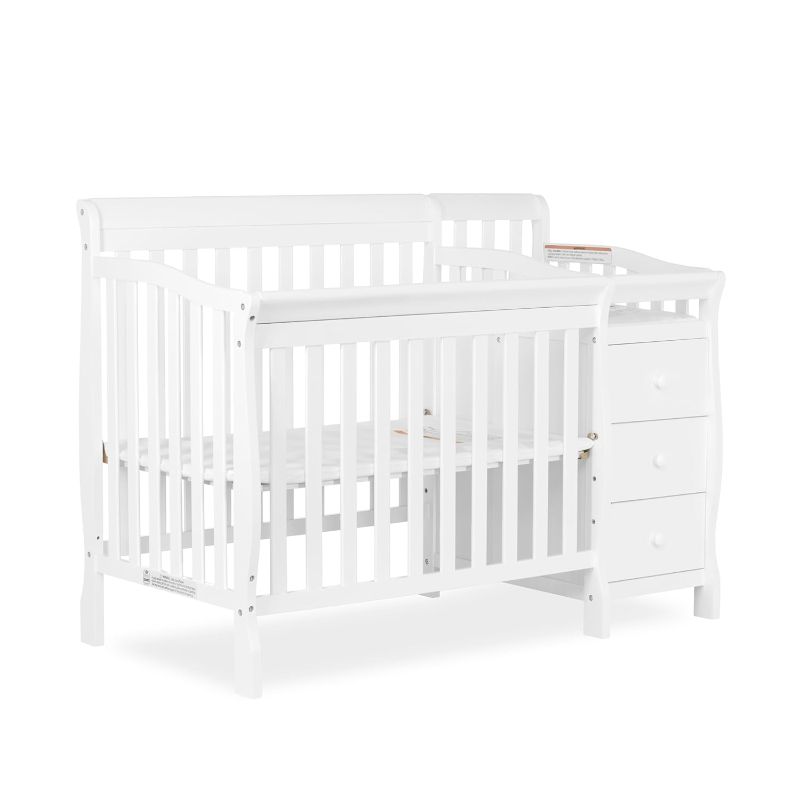 Photo 1 of 
Jayden 4-in-1 Mini Convertible Crib And Changer in White, Greenguard Gold Certified, Non-Toxic Finish, New Zealand Pinewood, 1" Mattress Pad
