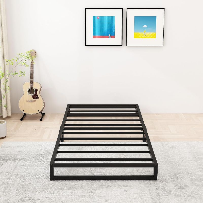 Photo 1 of 
6 Inch Twin XL Bed Frames Heavy Duty Sturdy Metal Platform Bed Frame No Box Spring Needed, Noise Free, Easy Assembly, Black